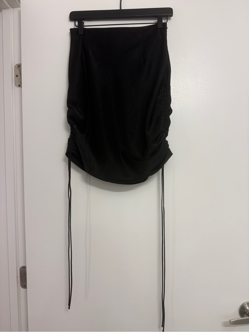 Tiger Mist Black Drawstring Ruched Skirt